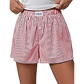 Lomon Womens Boxer Shorts Casual Summer Pajama Lounge Sleep Pj Gingham Plaid Shorts Y2K Beach Bottoms