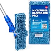 Microfiber Wholesale Baseboard Pro Mucho Mop, Chenille Microfiber Pad, 70" Handle, for Baseboards, Hardwood, Tile and Laminate Floors, 2.5 lbs