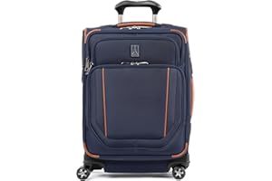 Travelpro Crew Versapack Softside Expandable 8 Spinner Wheel Carry on Luggage, USB Port, Men and Women, Patriot Blue, Carry on 21-Inch
