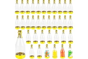 CONAGEL 36 Pieces Champagne Bottles Candy Bottles Mini Golden Plastic Treat Containers Bridal Shower Favors for Birthday Wedding Christmas Party