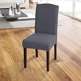 Granbest High Stretch Dining Chair Covers Grey Set of 4 Parson view 2