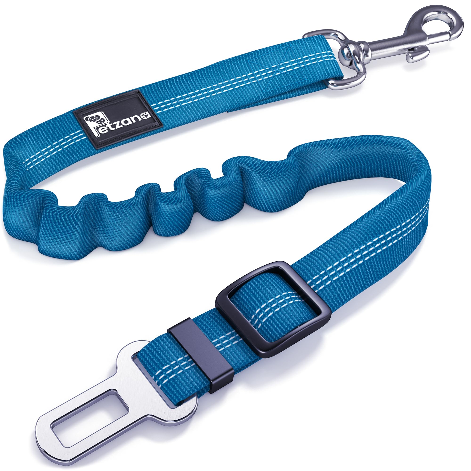Dog Seat Belt for Car - Adjustable Dog Car Safety Harness, Elastic Anti shock Dog Seat Belt. (Blue)