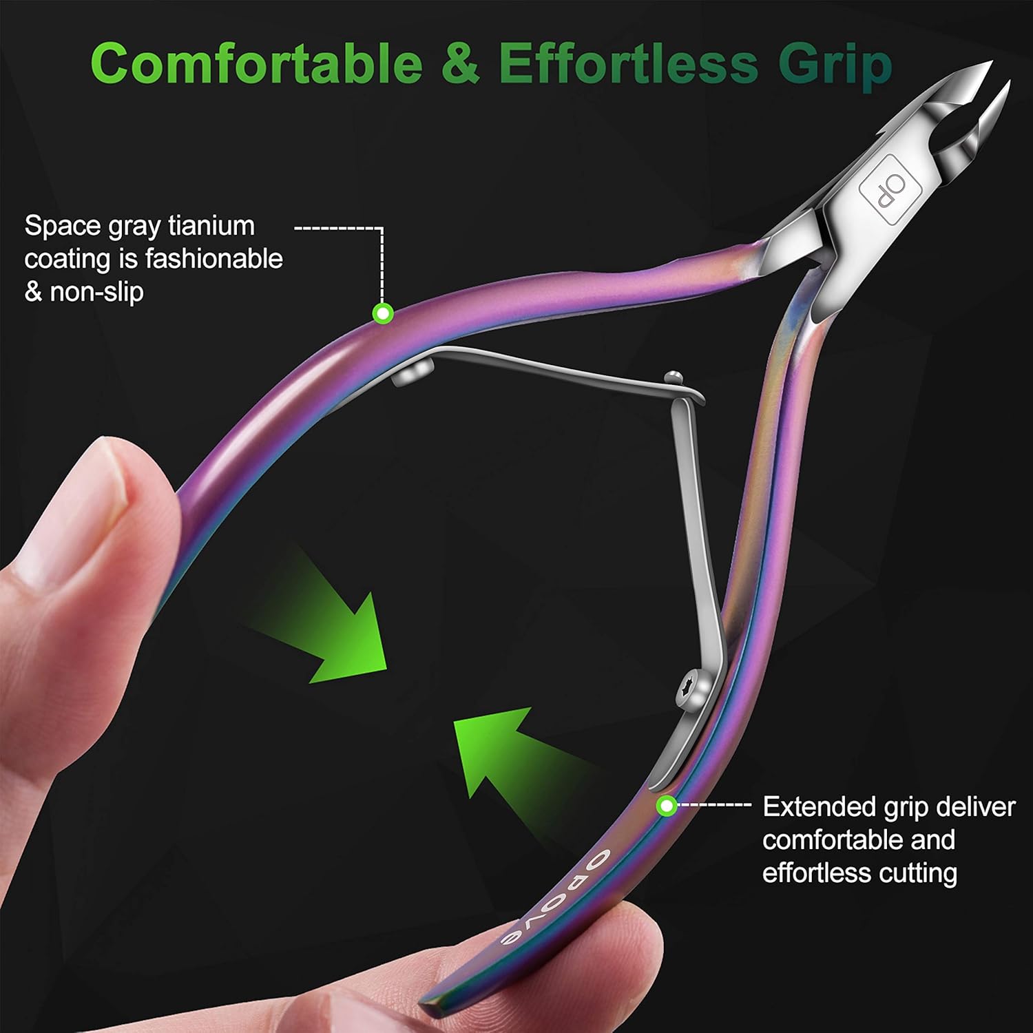 Cuticle Trimmer Cuticle Nippers Clippers Stainless Steel Hangnail Remover Extremely Sharp Cutter Pedicure Manicure Tool, opove X7 Rainbow Gradient: Home Improvement