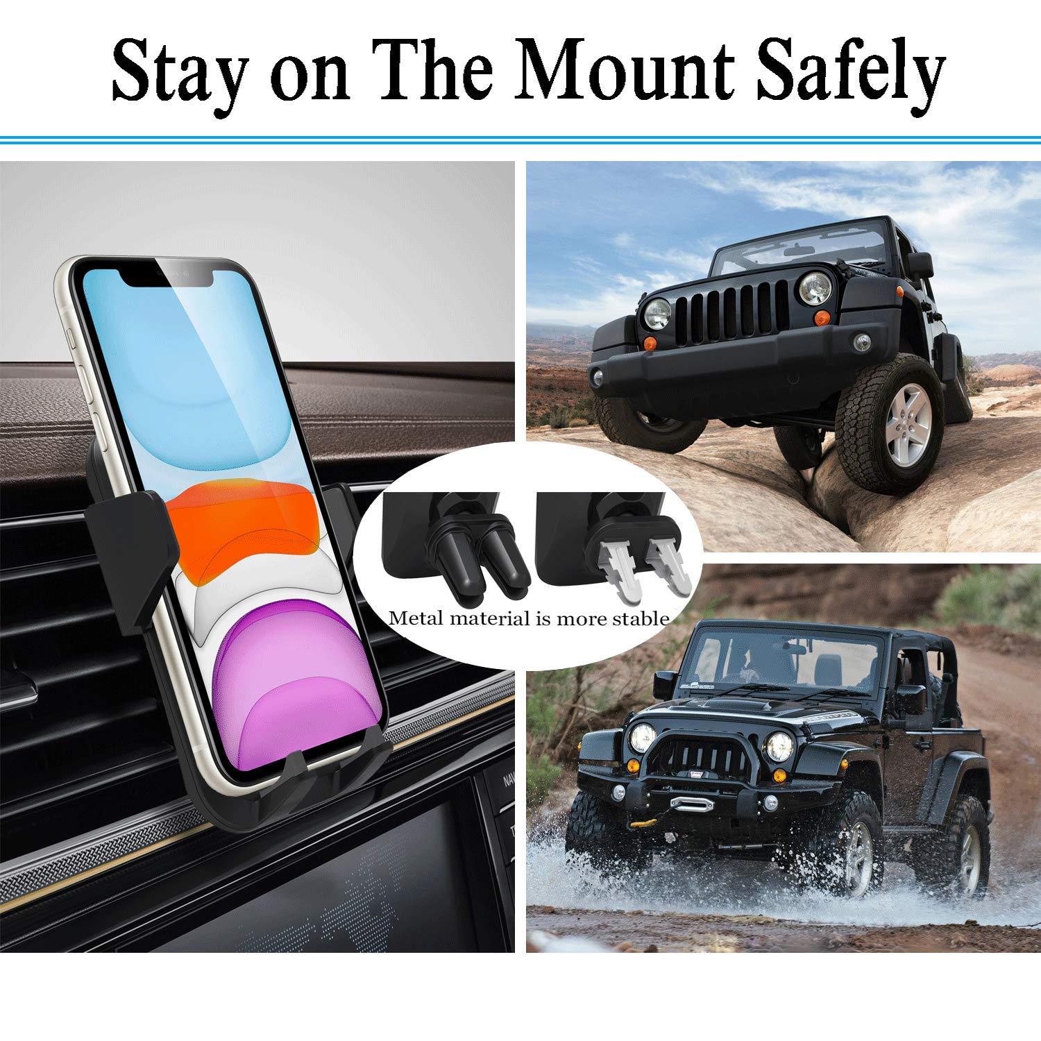 Babacom Supporto Auto Smartphone 360 Gradi di Rotazione [Versione Migliorata 2 Clip] Porta Cellulare da Auto Compatibile per iphone11 PRO X Samsung Xiaomi Huawei