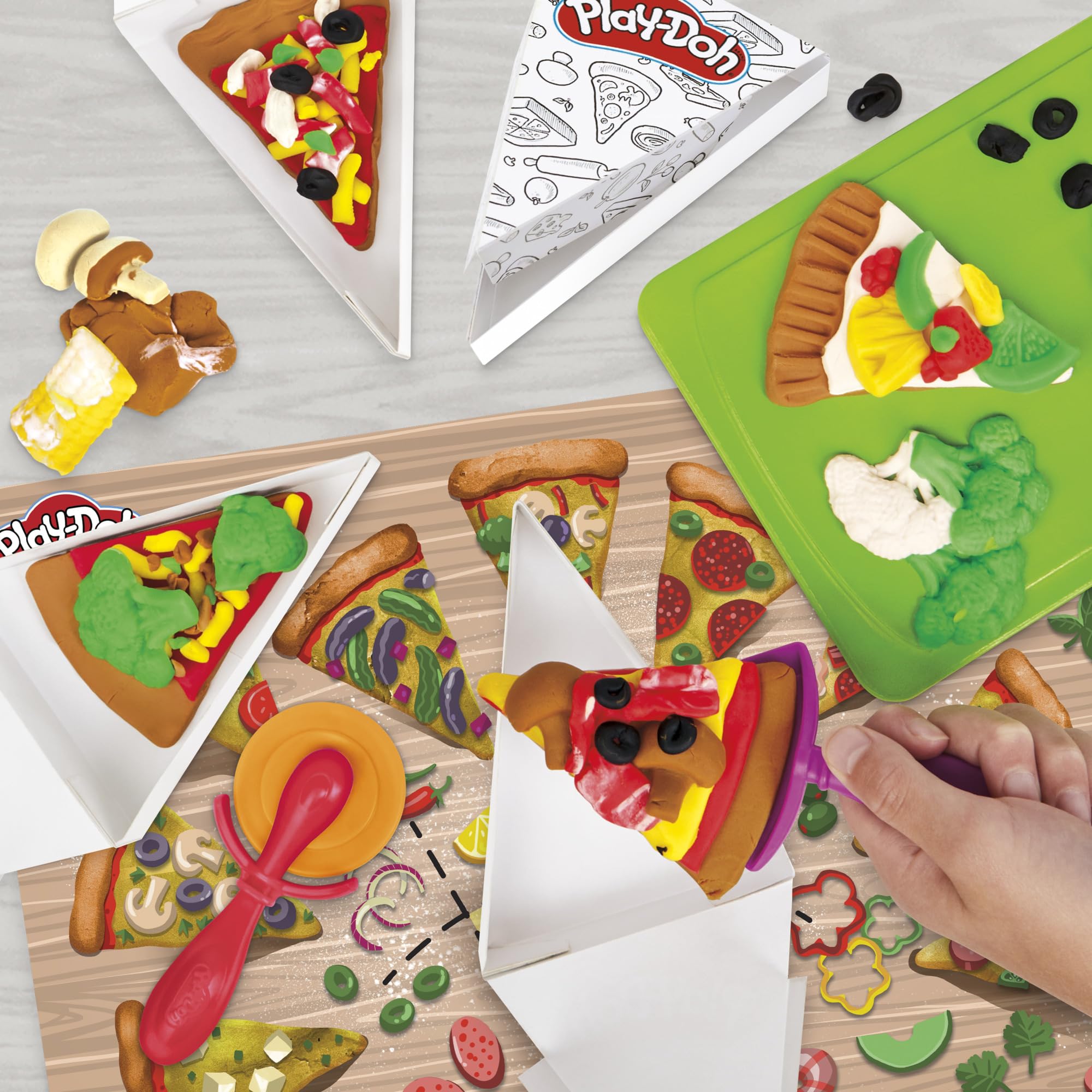 Play-Doh Pizza Slice Playset, Play Food Kitchen Toys for Kids, Arts & Crafts for Boys & Girls 3+ (Amazon Exclusive)
