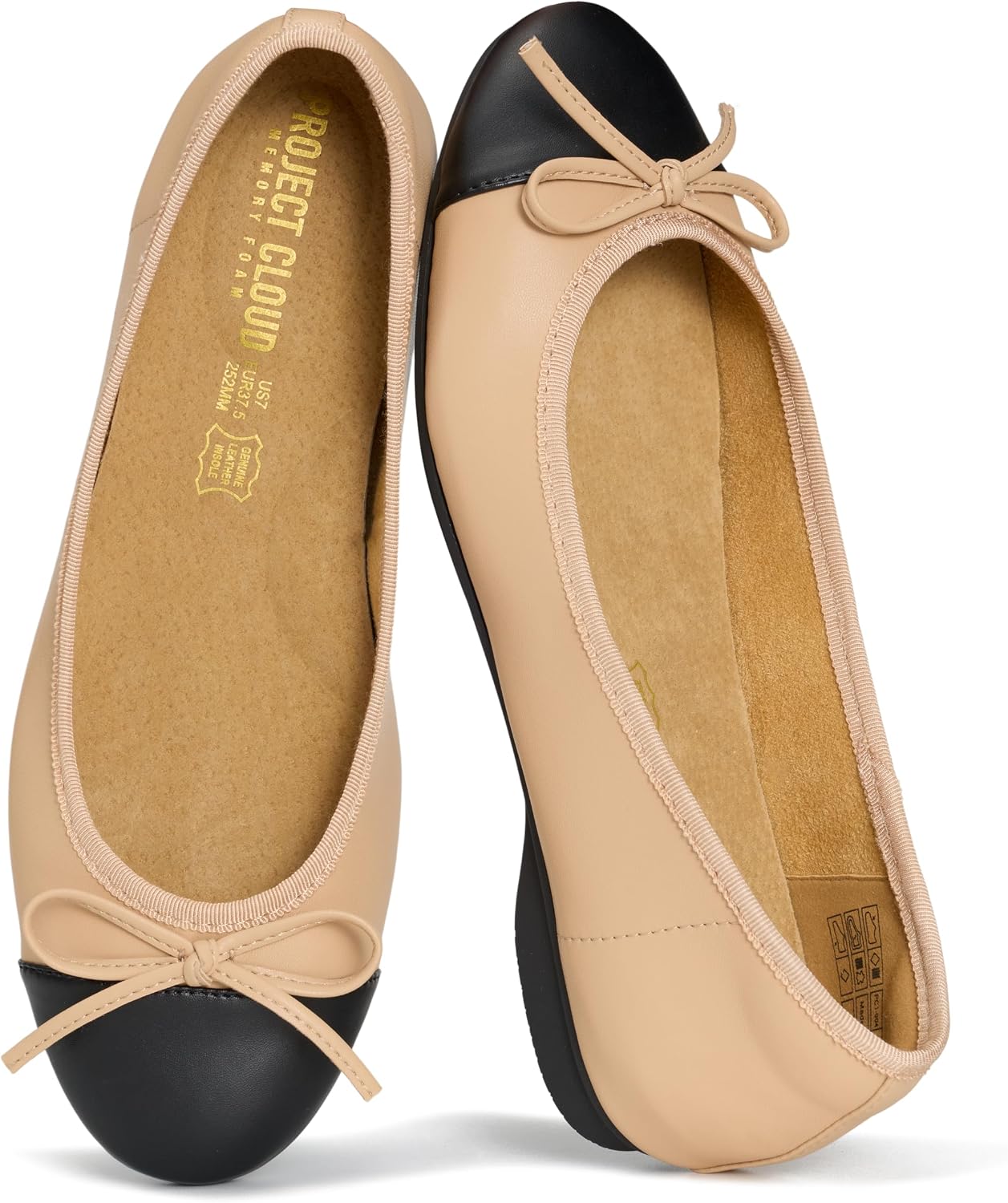 Project Cloud Ballet Flats for Women Shoes - Eco-Crafted with Memory Foam Insole Lightweight Mary Jane Flats - Non-Slip and Comfortable Womens Shoes (Ashley)