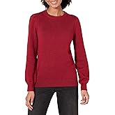 Amazon Essentials Women's Soft Touch Pleated Shoulder Crewneck Sweater