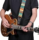 Nefelibata Nylon Guitar Strap with Cowhide Ends 5cm 38-64in Includes Picks view 3