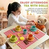 HERSITY Tea Party Set Picnic Toy Afternoon Tea Playset with Basket Mat 3 4 5 view 4