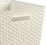 Curver My Style Square Rattan Box Set White 3 x Square 25 L capacity view 2