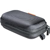 Small Hard EVA Case, Portable Earbud Zipper Pouch with Mesh Pocket,Black | Universal Carrying Bag for Headset, Earphone, Flash Drive, Charging Cable, Key, Durable Exterior