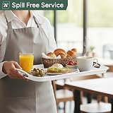 Zuvo Anti-Slip Food Serving Tray Set of 2 White BPA-Free Plastic Trays view 3