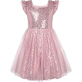 GRACE KARIN Girls Party Sequin Dress Size 6-12Y, Kids Birthday Dance Formal Sparkly Dresses, Wedding Flower Girl Dress