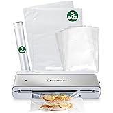 FoodSaver Compact Vacuum Sealer Machine with Airtight Bags and Roll - Ideal for Sous Vide and Airtight Food Storage, White