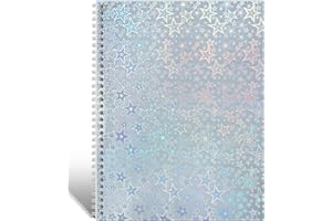 Dajino Large Reusable Sticker Book Collecting Album 8.5×11 Inch Sticker Storage Collection Organizer Book for Adult with 40 Sheets Letter Size Blank Release Paper and Holographic Cover (Star)