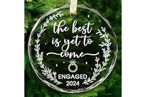 BSQUIELE Engagement Christmas Ornament 2024 for Couples - Engagement Gifts - Happy Engagement Gifts for Her, Bride, Mrs, Wife - Christmas Ornament Gift for Newly Engaged Couples - Engaged Gift for Her
