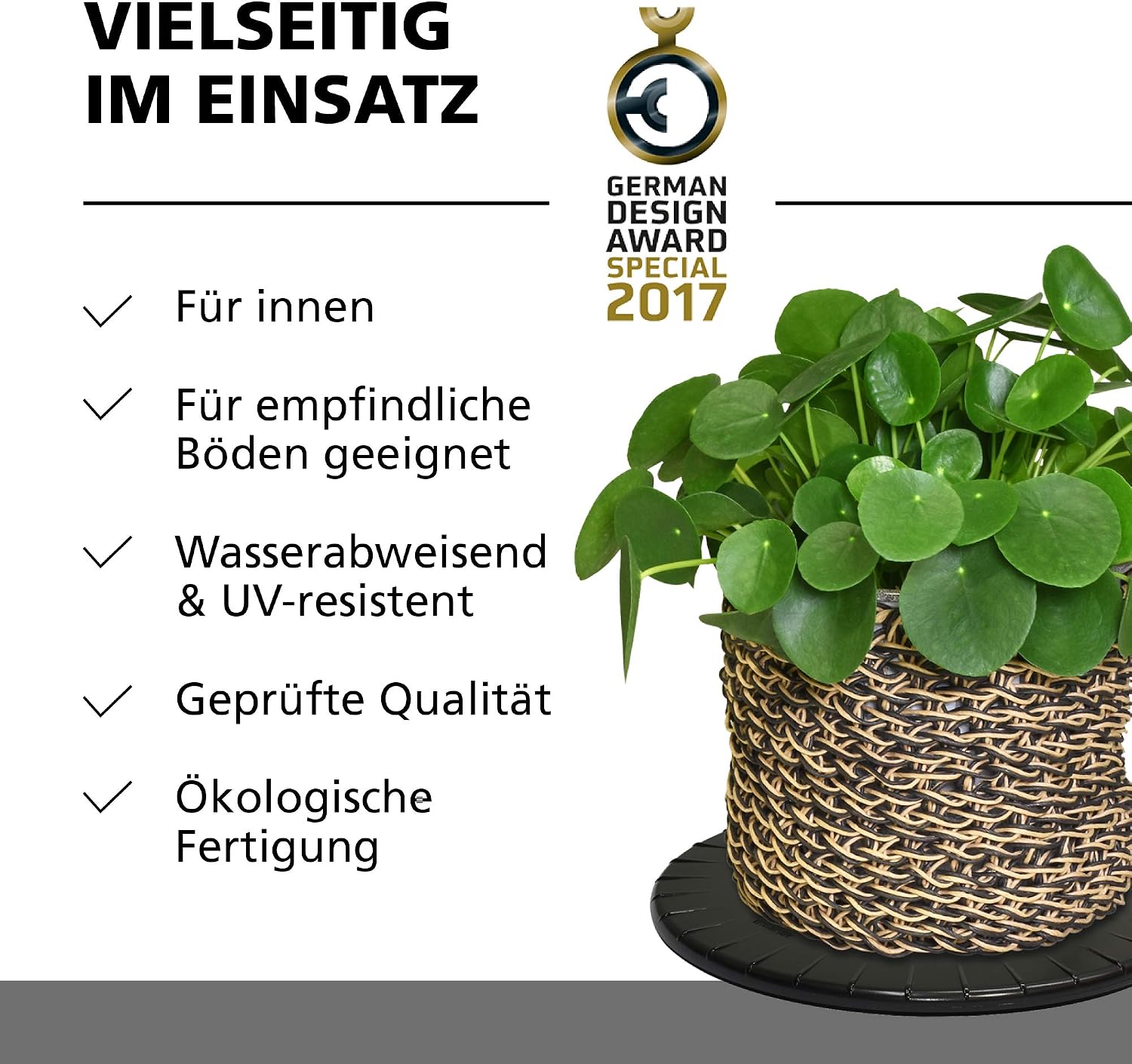 WAGNER Plant trolley ULTRAFLAT diameter 30 x 2,5 cm I Plant trolley for indoor use I Extra flat container trolley made of ABS synthetics - Image 4