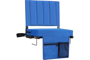 Halituny Stadium Seat for Bleachers with Back Support, Portable Bleacher Seat with Wide Comfy Padded Cushion, Metal Hook, Folding Stadium Chair with Shoulder Strap, Carry Handle, Cup Holder