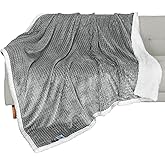 Catalonia Grey Sherpa Throws Blanket, Super Soft Comfy Fluffy Fuzzy Fleece Plush Blanket for Sofa Couch Bed Reversible All Season for Senior Adults, Chevron 50"x60"
