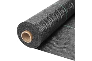 Bloomarea 4FT x 100FT Weed Barrier Landscape Fabric, 3.2oz Heavy Duty Weed Block Fabric, Weed Control Garden Cloth, Commercial Driveway Fabric for Outdoor Gardens