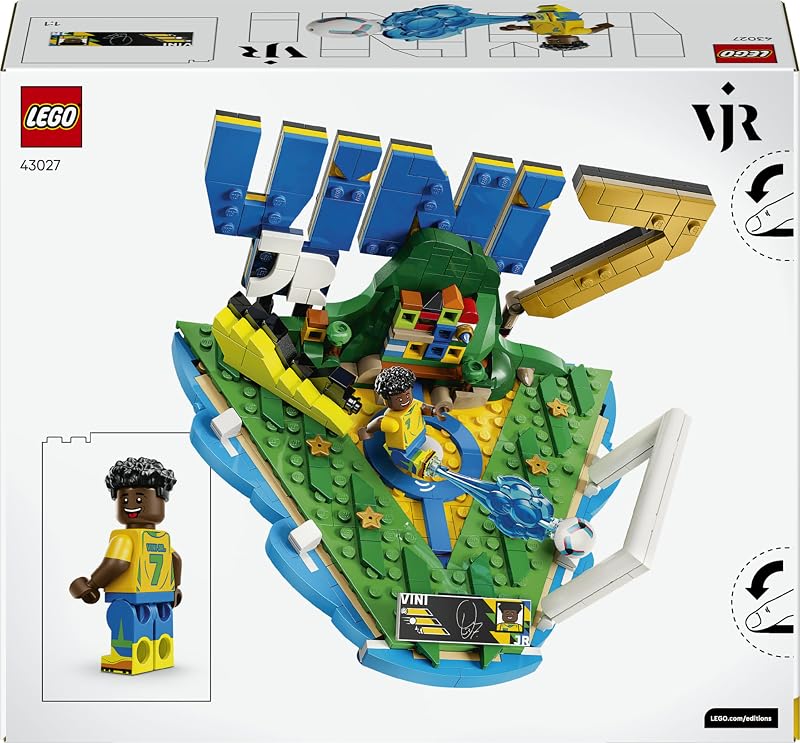 Editions Vini Jr.: Fenómenos del Fútbol - Juguete de Construcción con Minifigura de Futbolista - Decoración de la Habitación - Regalo de Fútbol para Niños y Niñas de 10+ Años - 43027