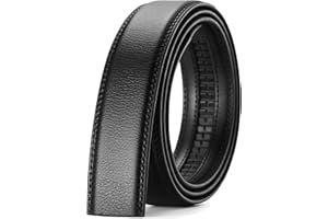 CHAOREN Ratchet Belt Replacement Strap 1 3/8”, Leather Belt Strap for 40MM Slide Click Buckle