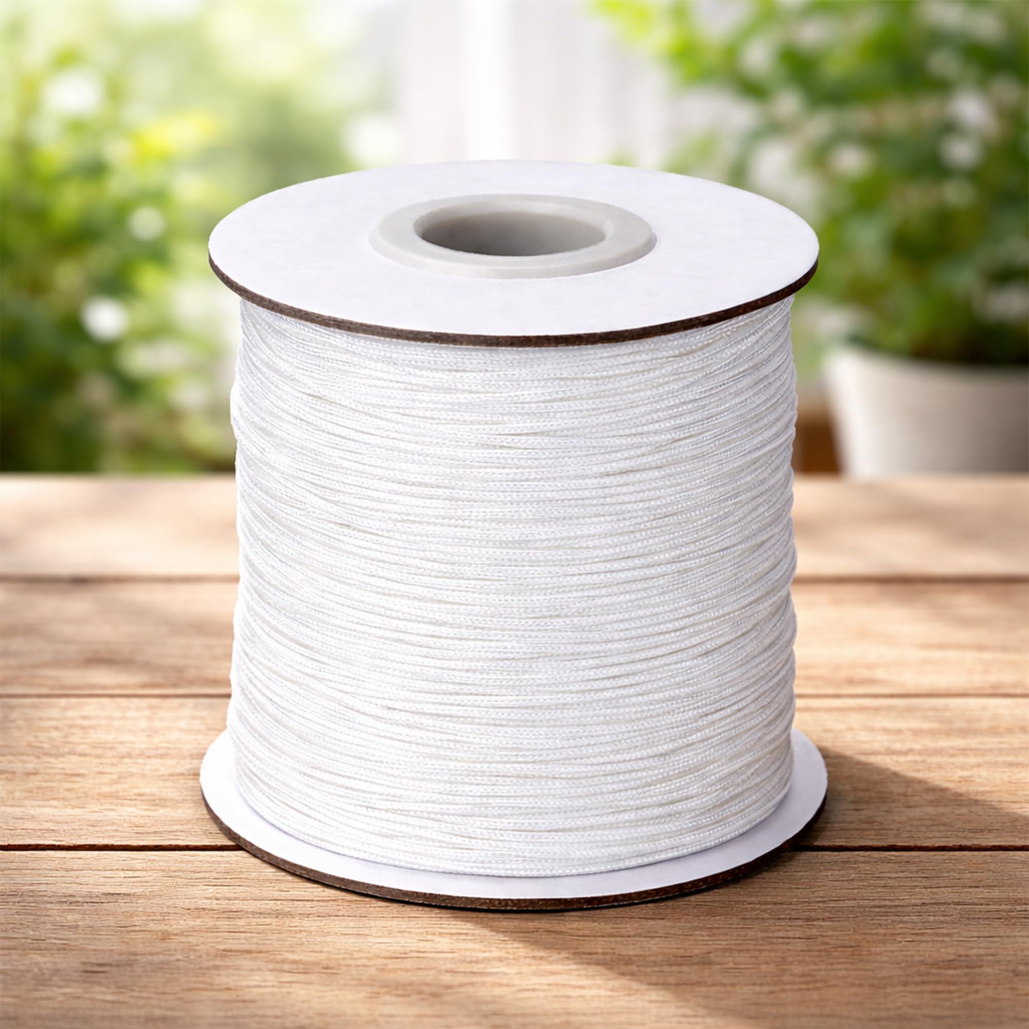 Trimming Shop 2mm Braided Nylon Blind Cord 250 Metres White String for Aluminium Blinds, Roman Shades & Window Restringing, Suitable for Gardening & DIY Use