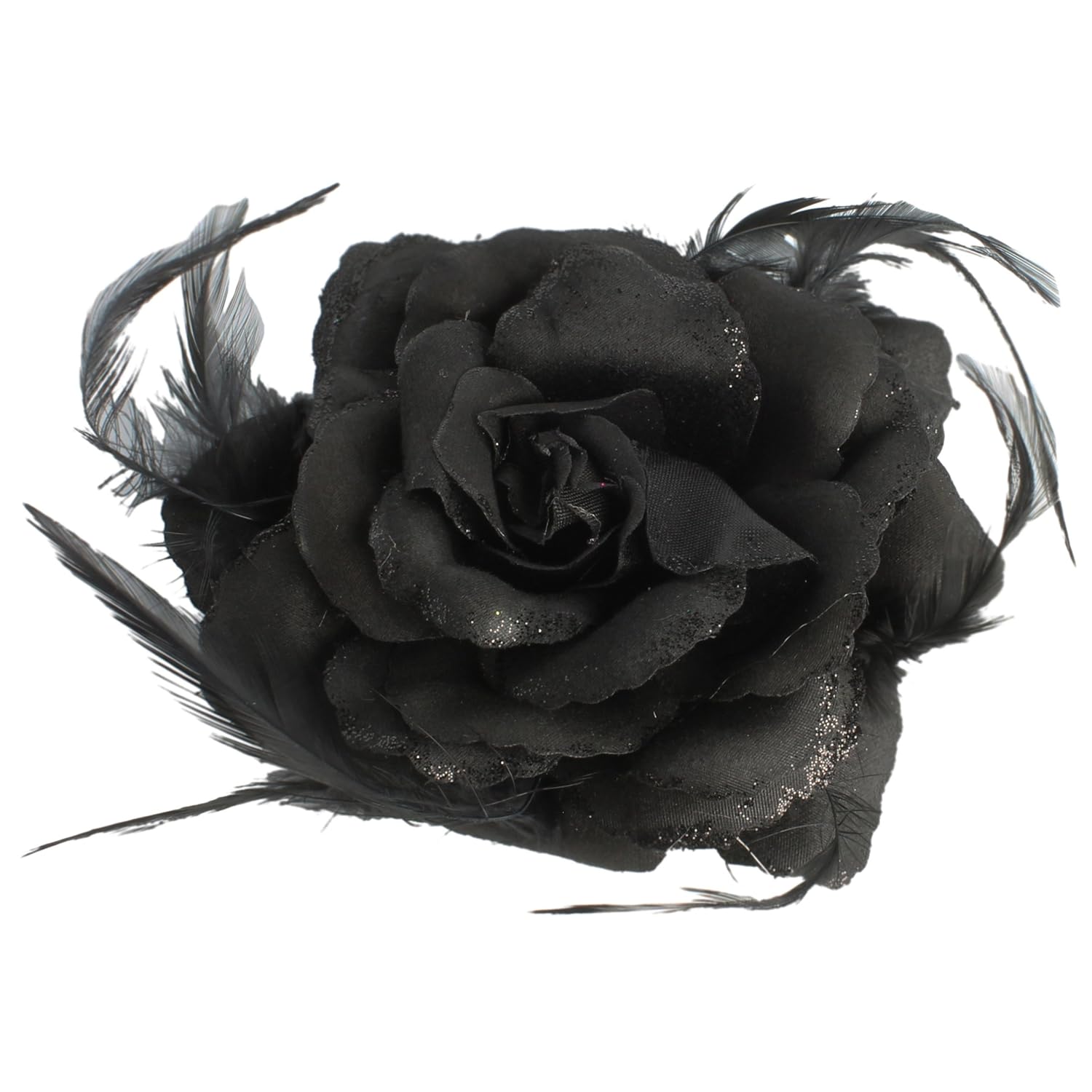 Black Rose Hair Clip Large Rose Fascinator Rose Hair Accessories Clip Elastic Wedding Amazon.co