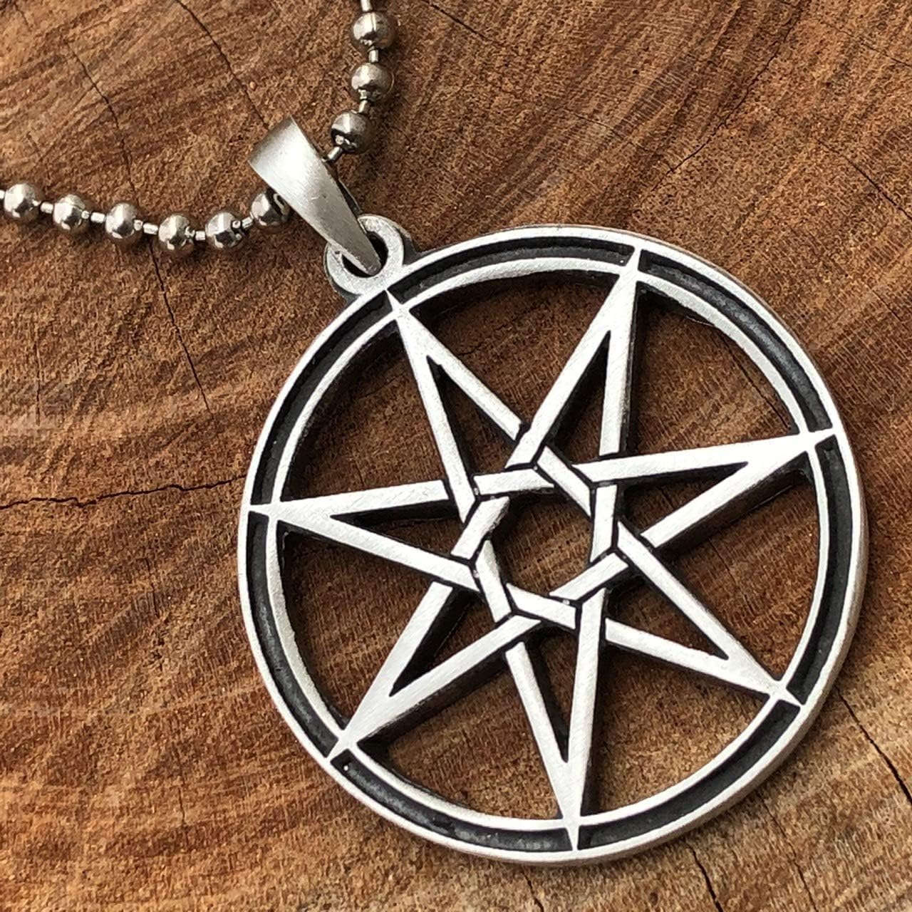 Ethnic & Tribal Jewellery Bronze Witchcraft Seven Pointed Star Pendant