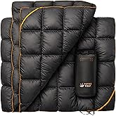 Puffer Wolf PW700 Extra Large Double Insulated Outdoor Camping Blanket | 2X Puffy, Warm, Packable, Weatherproof, Durable, and Lightweight | Top Quilt for Hiking, Backpacking, Stadium Events, Picnics