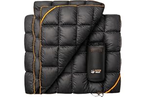 PUFFER WOLF Extra Large Double Insulated Outdoor Camping Blanket, 2 x Puffy, Warm, Packable, Weatherproof, Durable, and Light