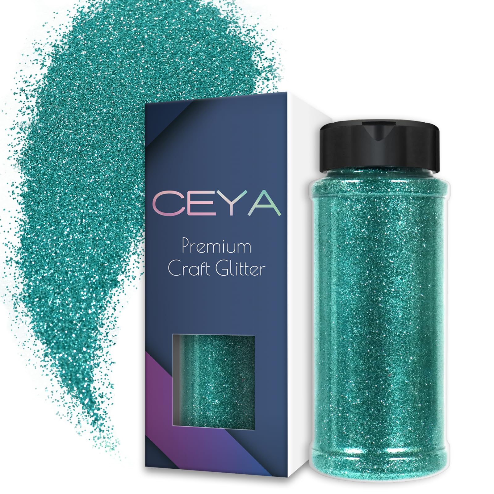 Ceya 3.5oz/ 100g Ultra Fine Glitter Powder Aquamarine Glitter 1/128” 0.008” 0.2mm for Slime Epoxy Resin Craft Tumbler Jewelry Nail Art Festival Makeup Scrapbook Painting Wedding Cards