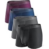 DAVID ARCHY Men's Underwear Boxer Briefs with Fly, Dual Pouch Modal Design, Support Fit, Multipack