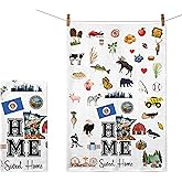 Ezen66Gifts Home Sweet Home Minnesota Kitchen Towel - Housewarming and Homecoming Gifts - Minnesota State Favorite Symbol Dish Towels Gifts for Women Friends for Birthdays Mother's Day and Holidays