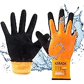 Kebada T1 Waterproof Winter Work Gloves for Men and Women,Insulated Work Gloves for Men Cold Weather,Warm Freezer Gloves XXL