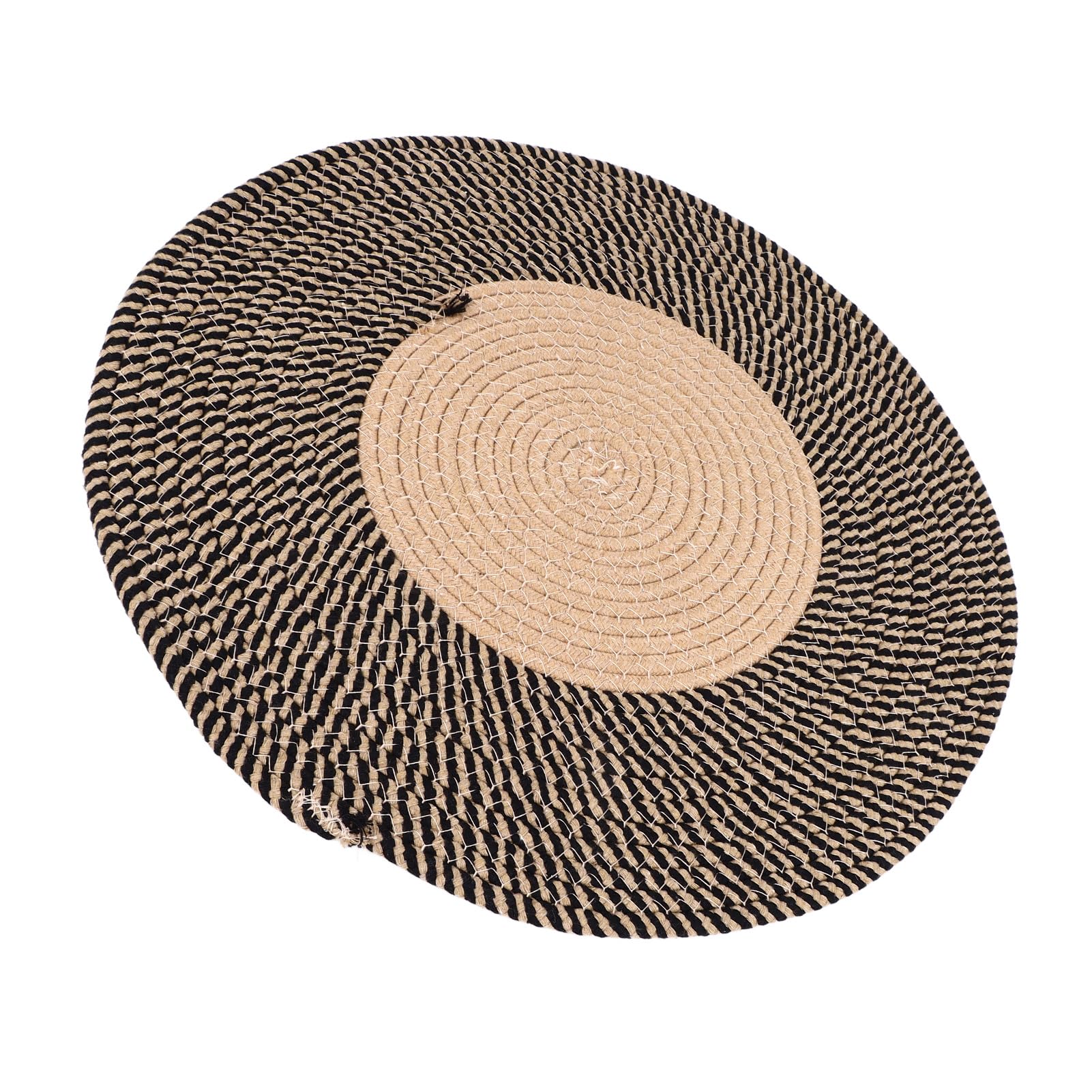 Jute Braided Rug, Round Jute Rug, Hand Woven Reversible Fashionable Jute Area Rug, Circle Carpet, Area Rug for Bedroom, Hallway, Living Room, Kitchen (Retro Color)