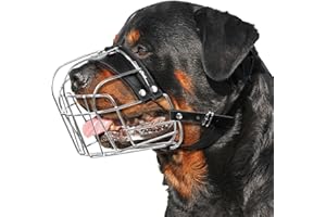 CleverTail XL Metal Dog Muzzle for Large Sized Dogs – Heavy Duty Rottweiler Muzzle – Basket Extra Large Dog Muzzles for Barking and Biting Cane Corso, Mastiff, Labrador, Bulldog and Other Big Breeds