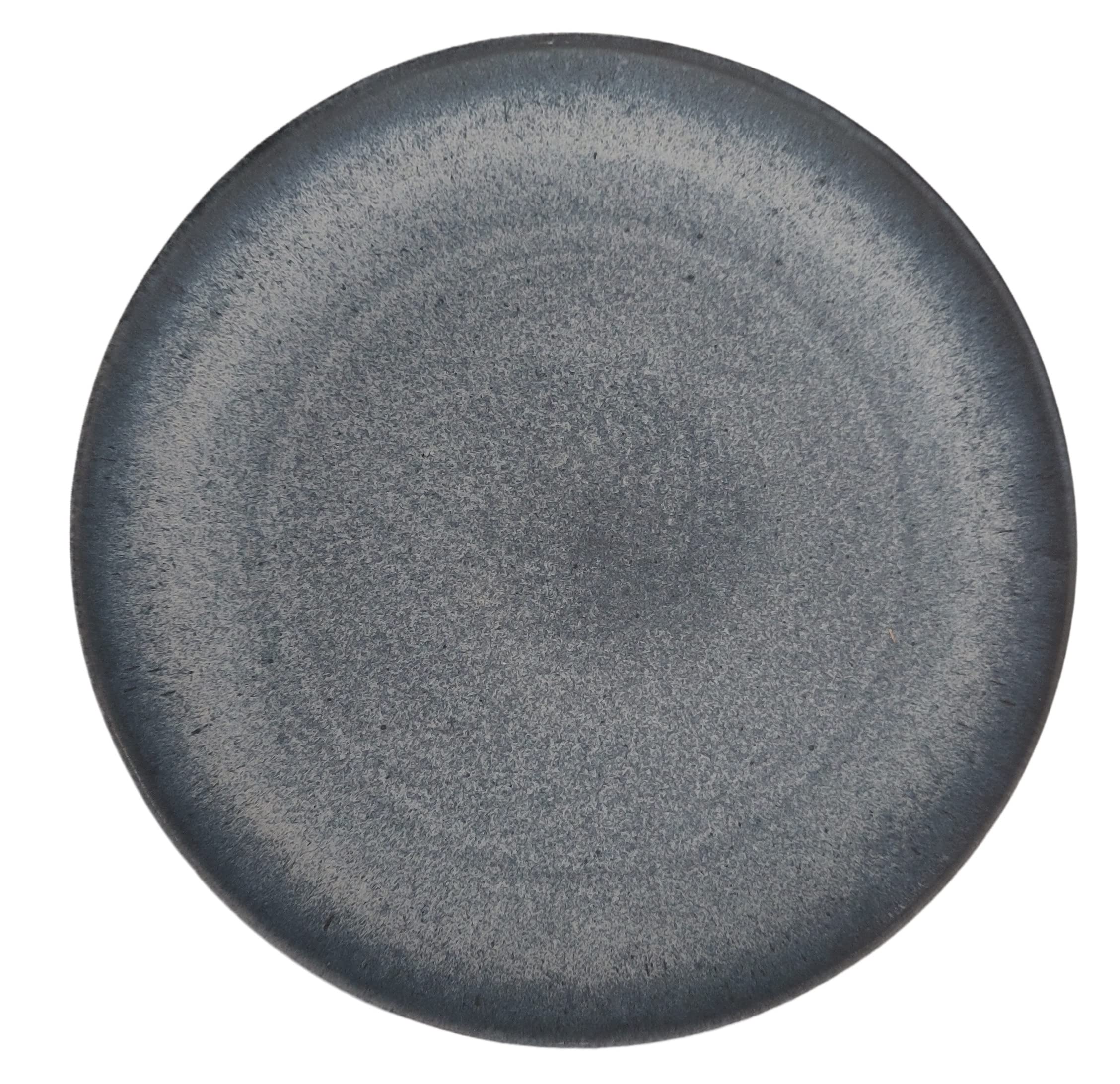 PintoCer - 2 x Large Stoneware Ceramic Plates, 29 cm, Dinner Plates, Dishwasher and Microwave Safe, Colour: Blue. Matte