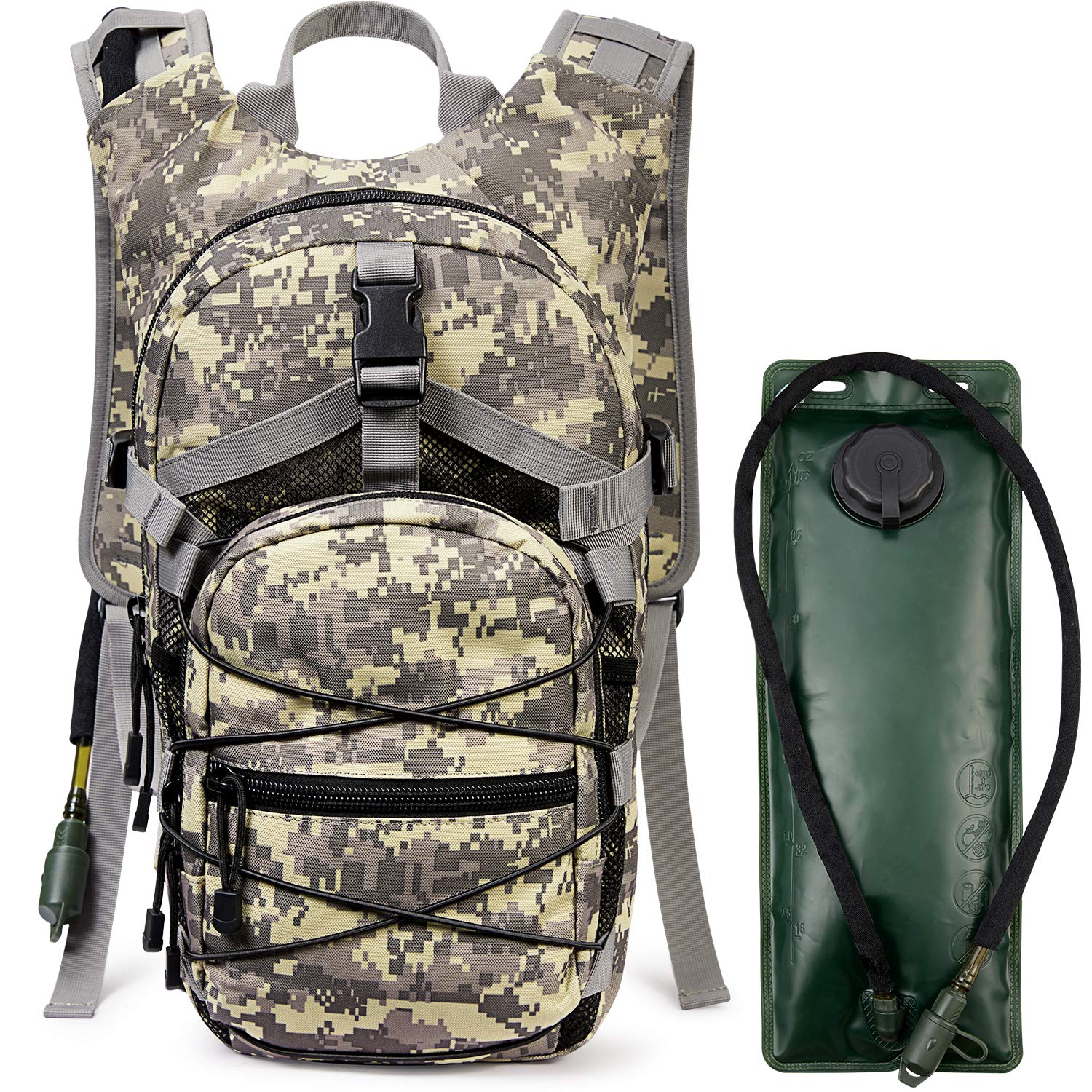 G4Free Hydration Pack Tactical Backpack Rucksack with 3L Water Bladder for Hiking Cycling Biking Running Walking and Climbing