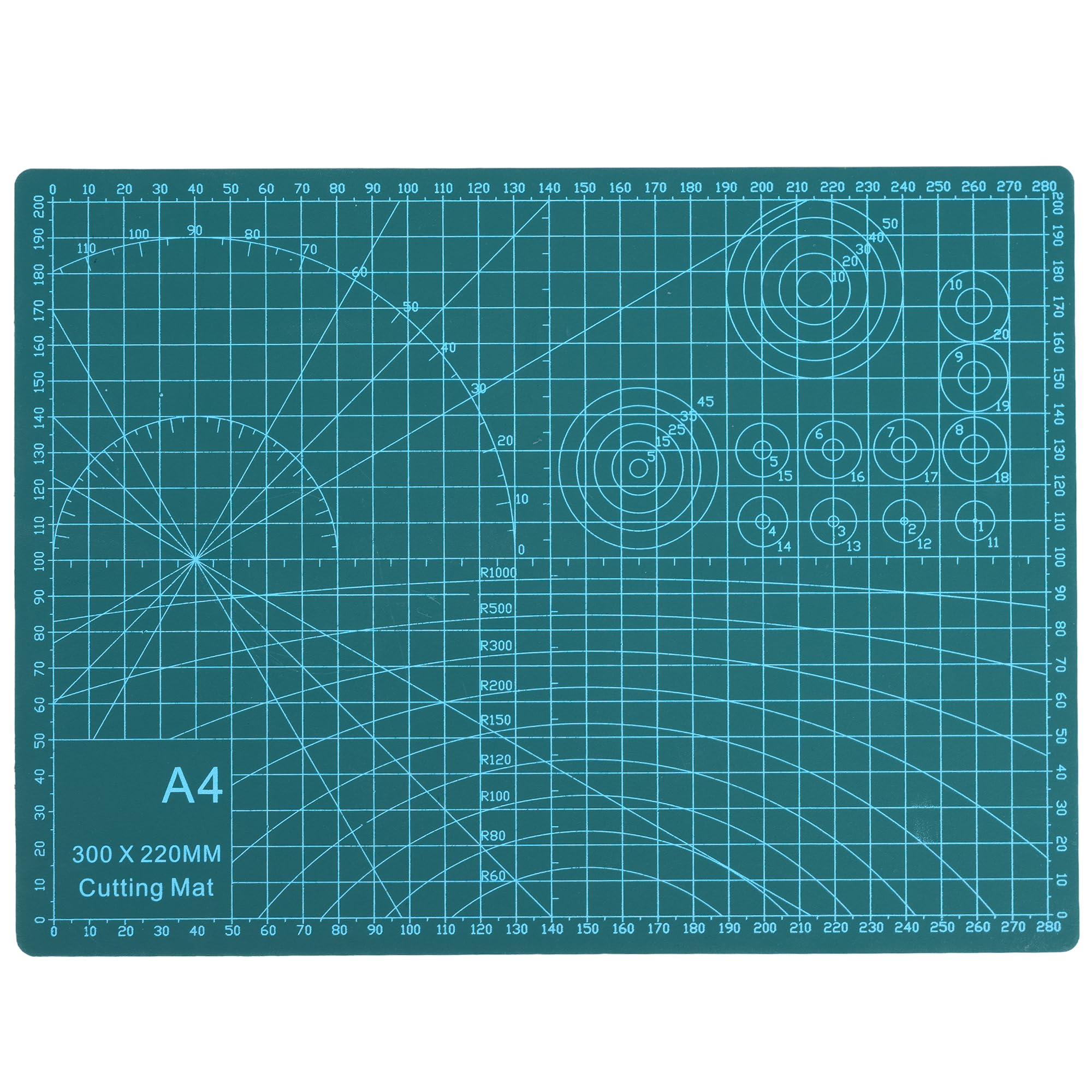 Cutting Mat Craft Mat Flexible Non Slip Craft Cutting Mat with Accurate Guide Grid Lines Design for Cutting Fabric, Paper, and Cards Double Sided self-Healing Cutting mat, Green (A-4)