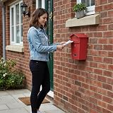 Zeno Post Box Wall Mounted Red Lockable Letterbox with Nameplate view 8