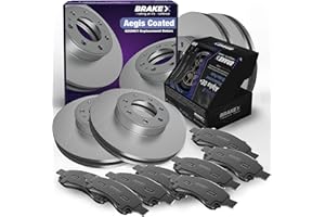 Brake X Front and Rear Brake Pads and Rotors Kit replacement for 2020-2022 Ford Escape | AEGIS GEOMET Coated Rotors and Alpha