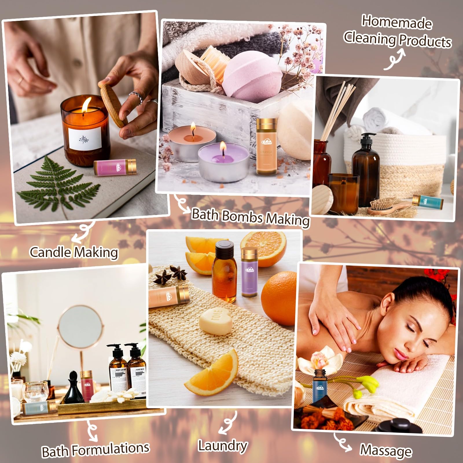 Fragrance Essential Oils Set - 14pcs, Aromatherapy Oils for Skin, Diffusers, Home Care, Humidifier Laundry, Candle Making - Tea Tree, Sandalwood, Lavender, Vanilla, Eucalyptus and More (5mL) - Image 3