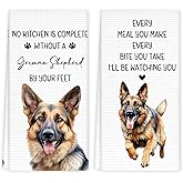 fZSZSD German Shepherd Gifts Kitchen Towels, Gifts for German Shepherd Owners Dish Towel for Kitchen, Gift for Dog Lovers Tea Towels, Dog Mom Dad Gift Hand Towel, 16x24 Inch Set of 2