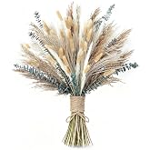 xin's convey 120 PCS Dried Pampas Grass, Dried Flowers, Reed Grass Bouquet for Bohemian Flowers Home Table Wedding Decoration, Rustic Farmhour.(Light Brown)