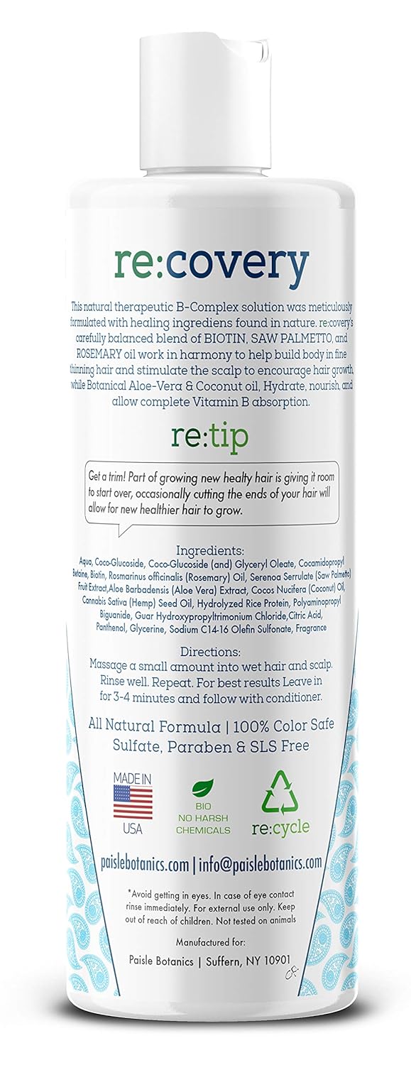 Biotin Shampoo for Hair Growth - Thickening Shampoo for Hair Loss All Natural for Thinning Hair - Rosemary Aloe Vera Coconut - for Women Men - Sulfate Free Paraben Free - Safe for Color Treated Hair: Beauty