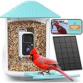 NETVUE by Birdfy Smart Bird Feeder with 2K HD AI Camera Solar Powered, Wireless Wildbird Watching, Live Stream&Color Night Vision, Auto-Capture & Notify, Free Cloud Storage(AI by Subscription)