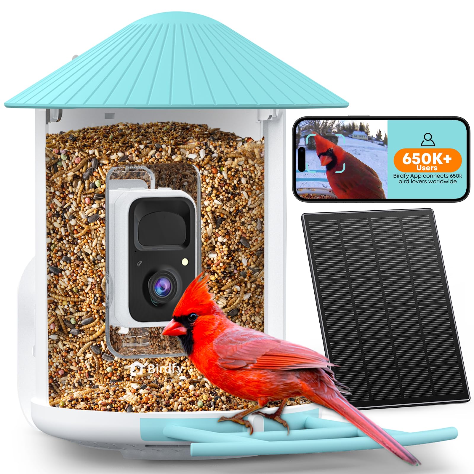 Photo 1 of NETVUE by Birdfy Smart Bird Feeder with 2K HD AI Camera Solar Powered, Wireless Wildbird Watching, Live Stream&Color Night Vision, Auto-Capture & Notify, Free Cloud Storage(AI by Subscription)