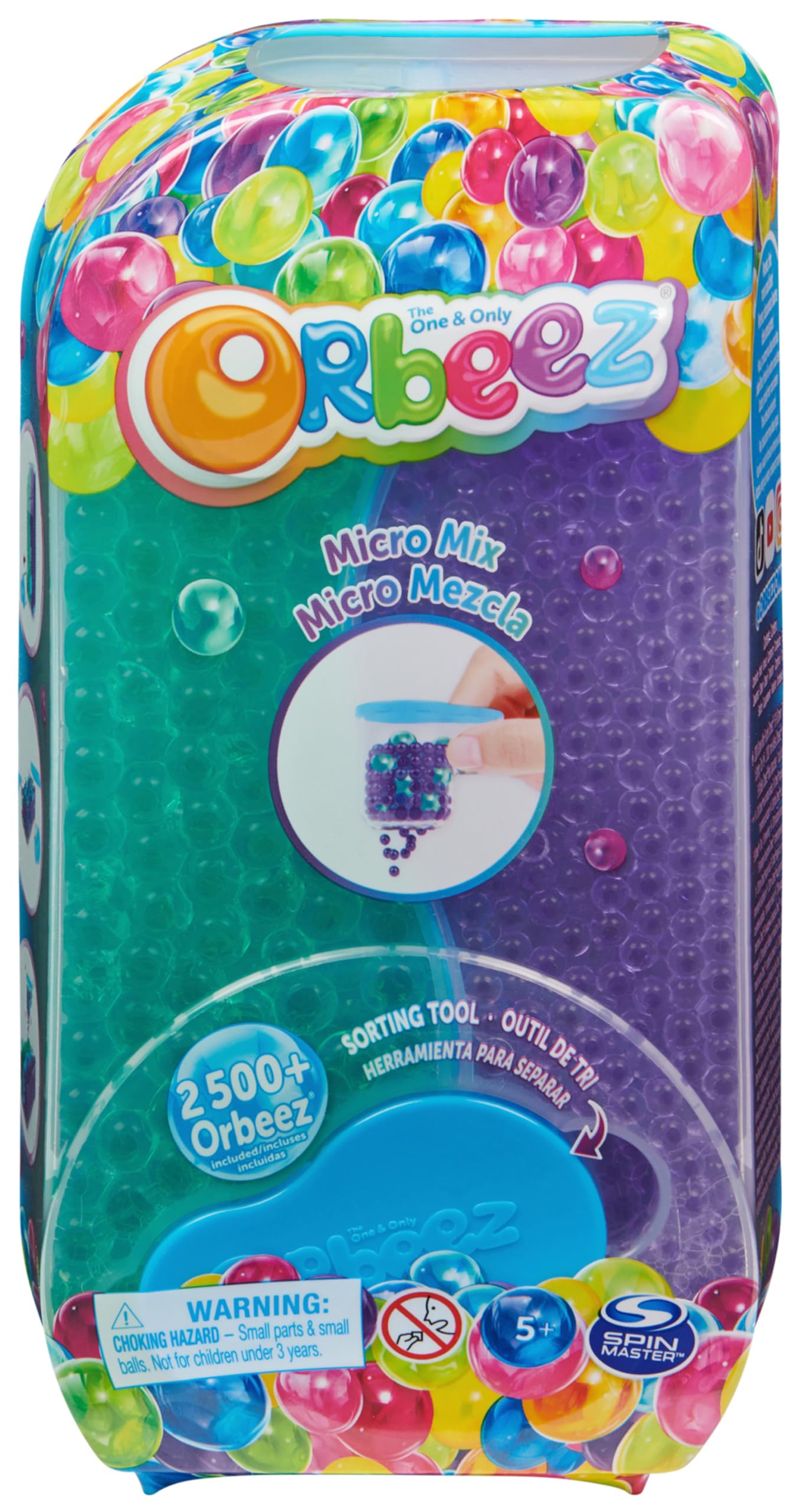 Orbeez, One and Only Micro Mix, Over 2000 Micro Purple and 500 Regular Teal Water Beads, Sorting Tool, Sensory Toys for Kids Ages 5 and Up
