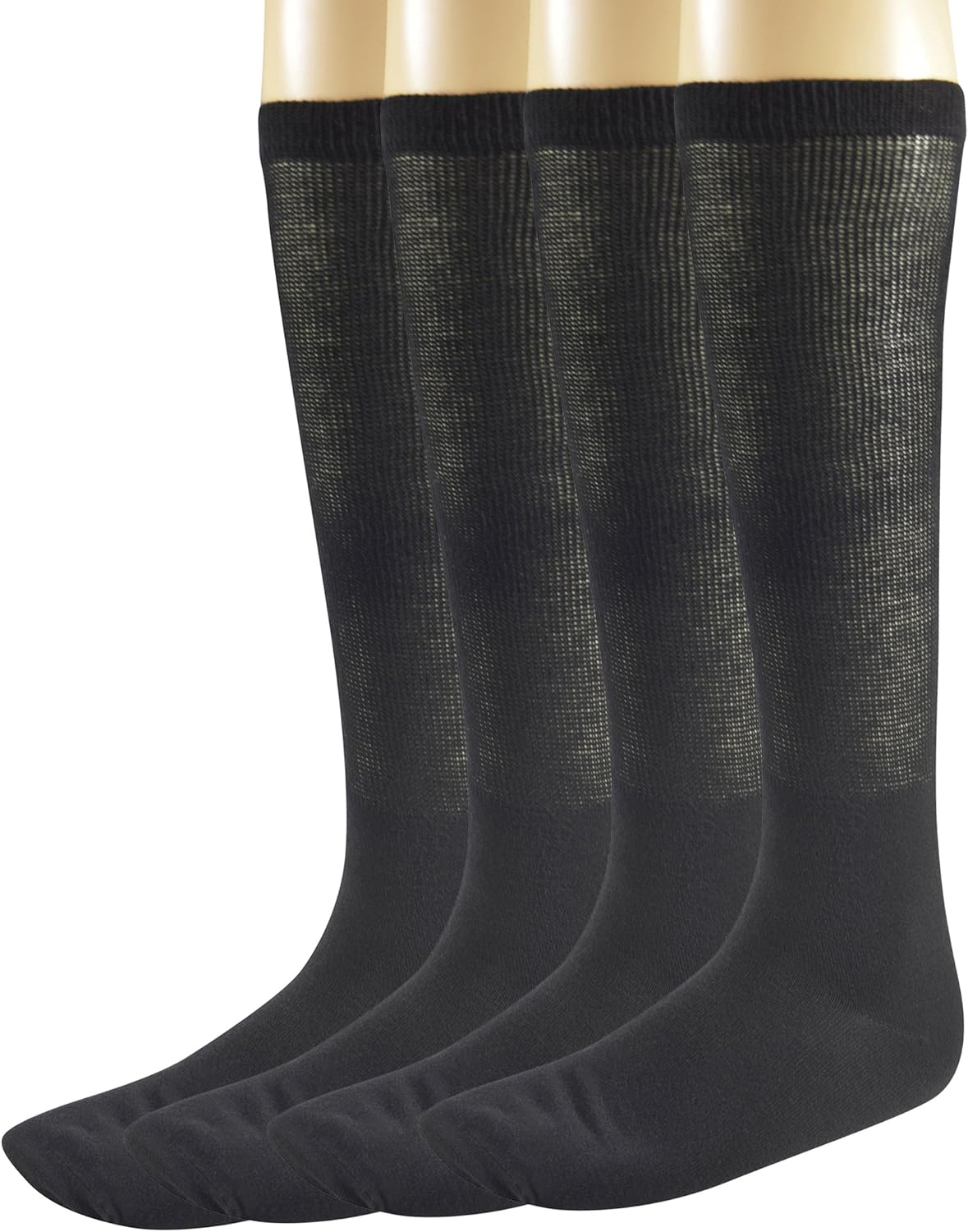 Yomandamor Mens Bamboo Diabetic Over The Calf Socks,4 Pack Size 10-13(B): Clothing